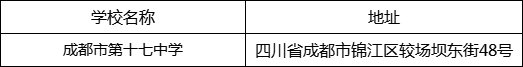 成都市第十七中學地址在哪里？