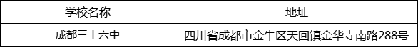 成都市成都三十六中地址在哪里？