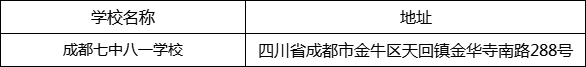 成都市成都七中八一學(xué)校地址在哪里？
