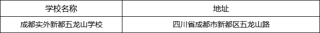 成都市成都實(shí)外新都五龍山學(xué)校地址在哪里？