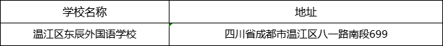 成都市溫江區(qū)東辰外國語學校地址在哪里？