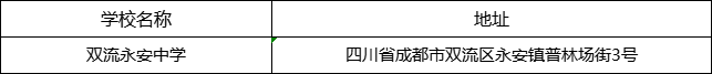 成都市雙流永安中學(xué)地址在哪里？