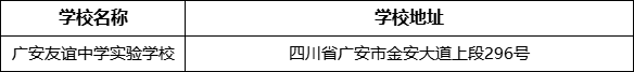 廣安市廣安友誼中學(xué)實(shí)驗(yàn)學(xué)校學(xué)校地址在哪里？