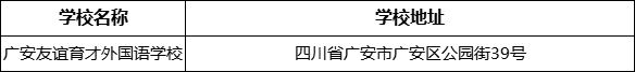 廣安市廣安友誼育才外國(guó)語(yǔ)學(xué)校學(xué)校地址在哪里？
