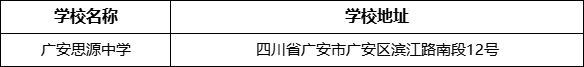 廣安市廣安思源中學學校地址在哪里？