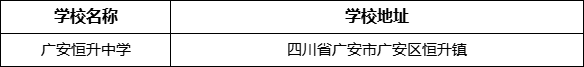 廣安市廣安恒升中學學校地址在哪里？