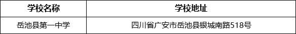 廣安市岳池縣第一中學(xué)學(xué)校地址在哪里？