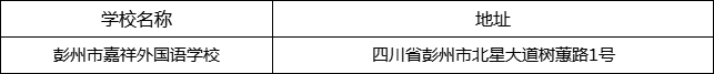 成都市彭州市嘉祥外國語學校地址在哪里？
