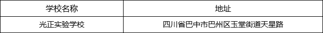 巴中市光正實(shí)驗(yàn)學(xué)校地址在哪里？