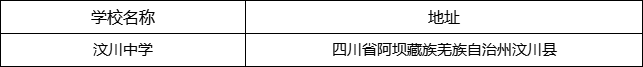 阿壩州汶川中學(xué)地址在哪里？
