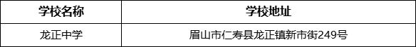 眉山市龍正中學(xué)學(xué)校地址在哪里？