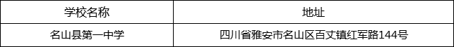 雅安市名山縣第一中學(xué)地址在哪里？