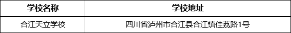 瀘州市合江天立學校地址在哪里？
