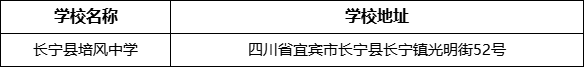 宜賓市長寧縣培風中學學校地址在哪里？