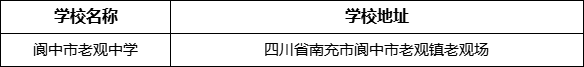 南充市閬中市老觀中學(xué)地址在哪里？