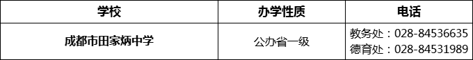 2024年成都市田家炳中學(xué)招辦電話是多少？