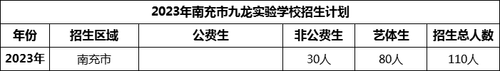 2024年南充市九龍實驗學(xué)校招生計劃是多少？
