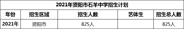 2024年資陽市石羊中學(xué)招生計(jì)劃是多少？
