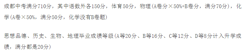 2020年成都中考總分多少？中考滿分是多少？