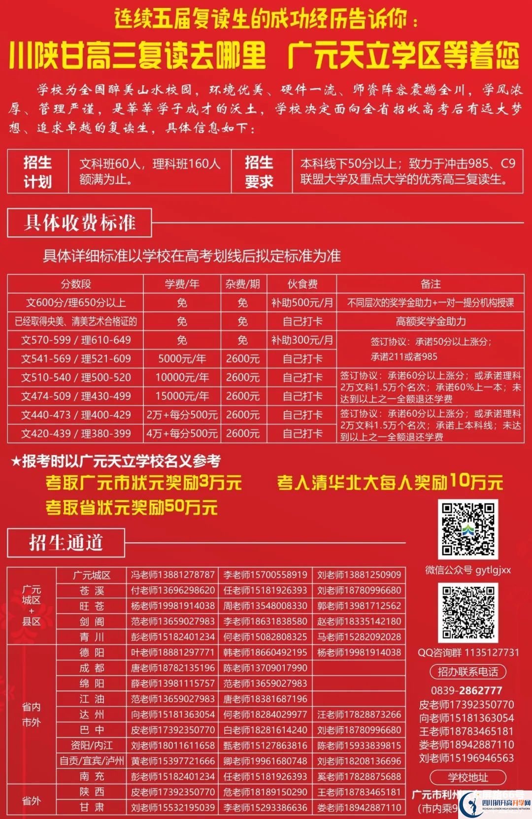 2022年廣元市廣元天立國際學(xué)校高三招收復(fù)讀生嗎？
