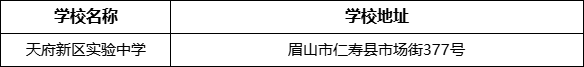 眉山市天府新區(qū)實(shí)驗(yàn)中學(xué)學(xué)校地址在哪里？